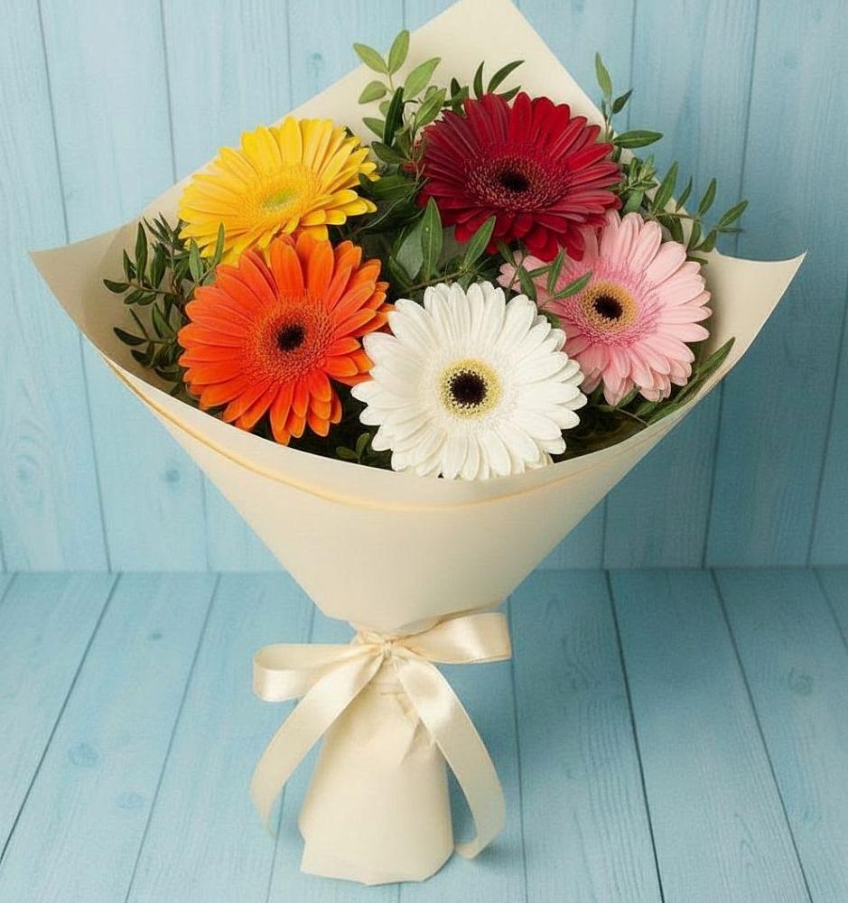 Букет цветов из: Герберы в Каринское