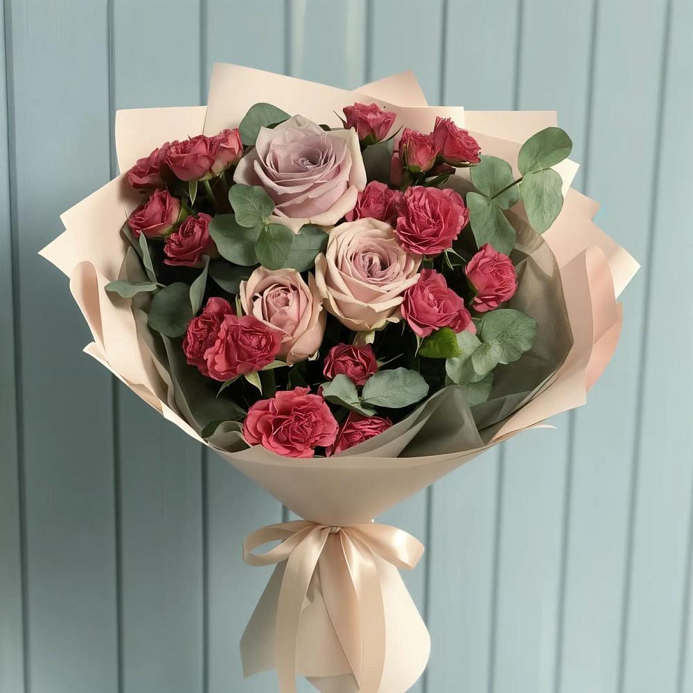 Букет цветов из: Гвоздики и Розы в Каринское