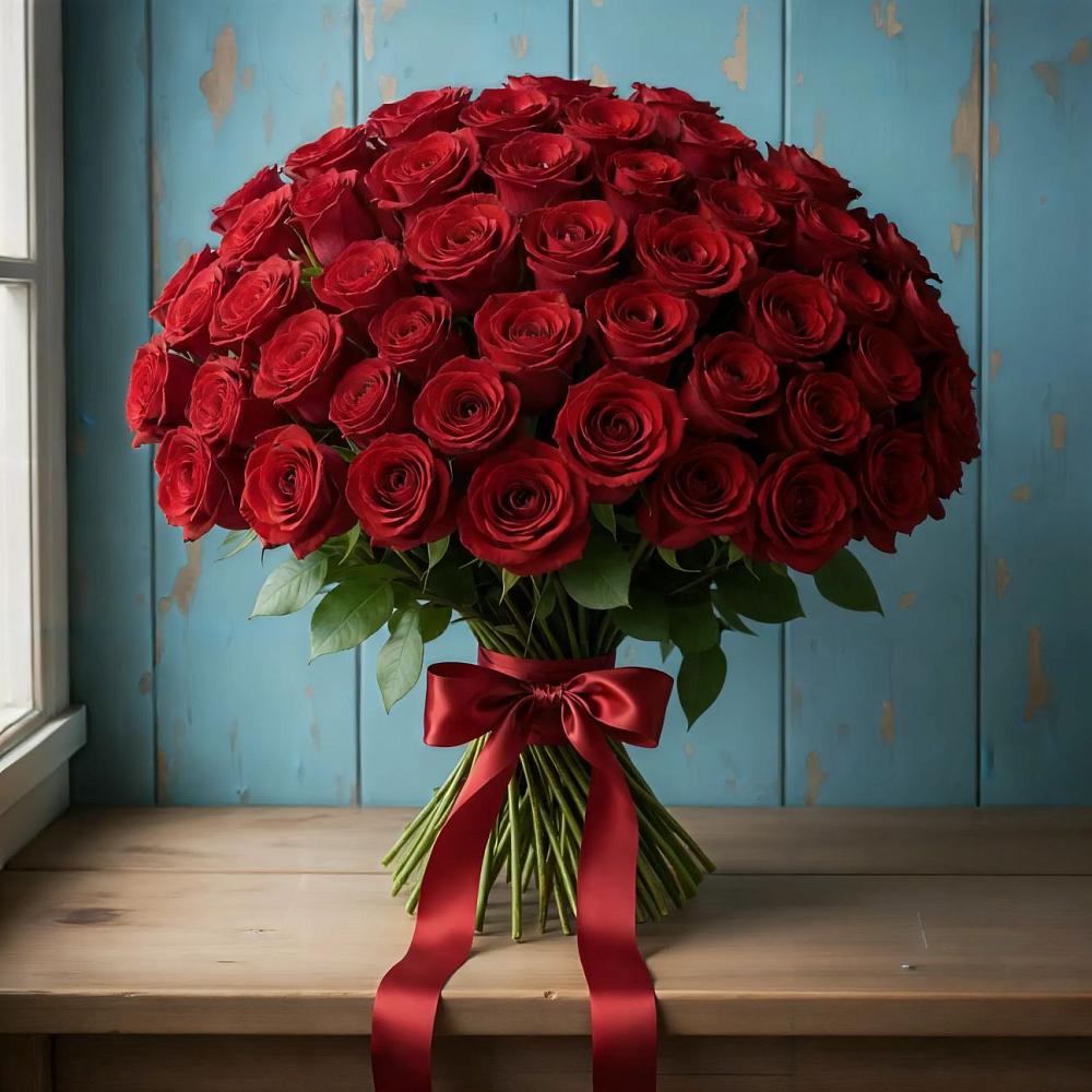 Букет Красные розы Блэк Меджик в Каринское