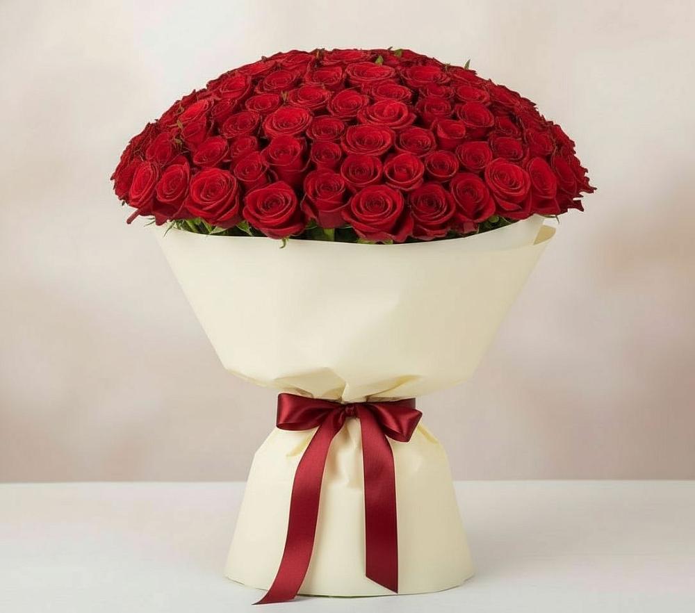 Букет 101 Красная роза Милано в Каринское