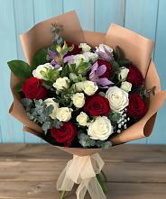 Букет цветов из:  Розы и Альстромерии #REPLACE_PRED# Каринское