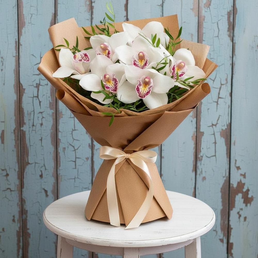 Букет цветов из: Орхидеи и Розы в Каринское