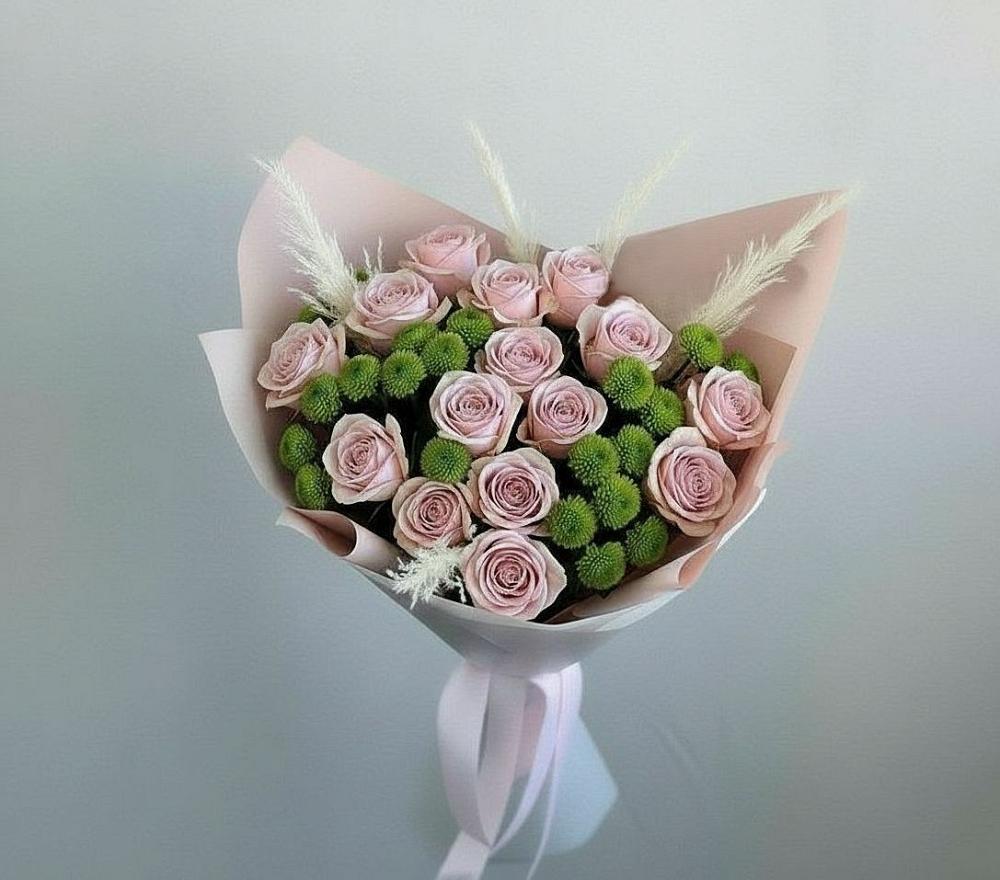 Букет цветов из: Розы и Хризантемы в Каринское