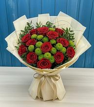 Букет цветов из:  Розы и Хризантемы в Каринское